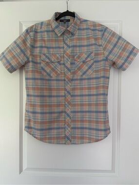 Mountain Ridge Men's Short-Sleeve Plaid Button-Down Shirt - Blue & Cream